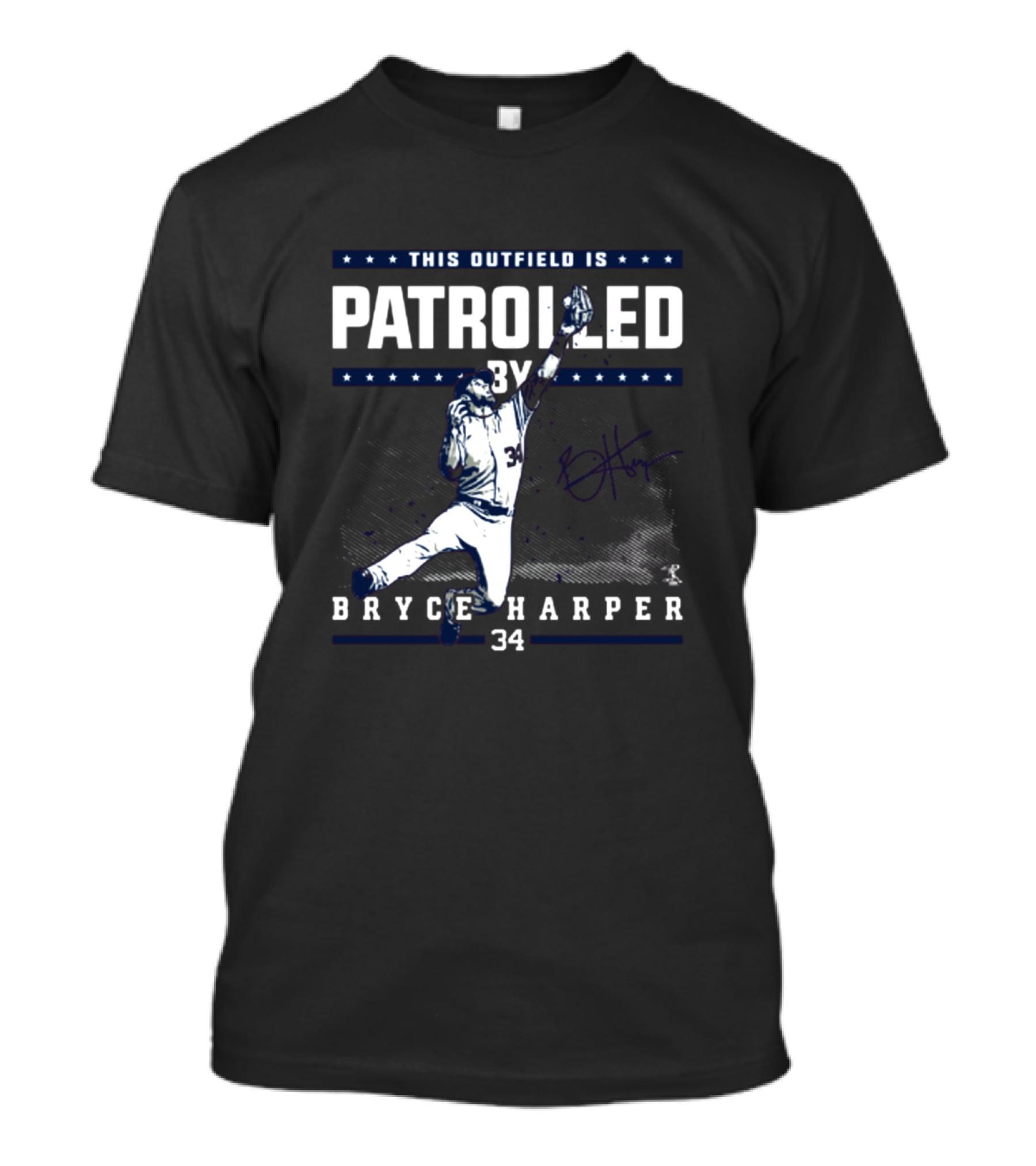 Bryce Harper Patrolling This Outfield Catch Action T-Shirt