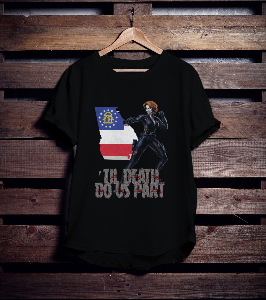 Georgia Flag Black Widow 'Til Death Do Us Part T-Shirt