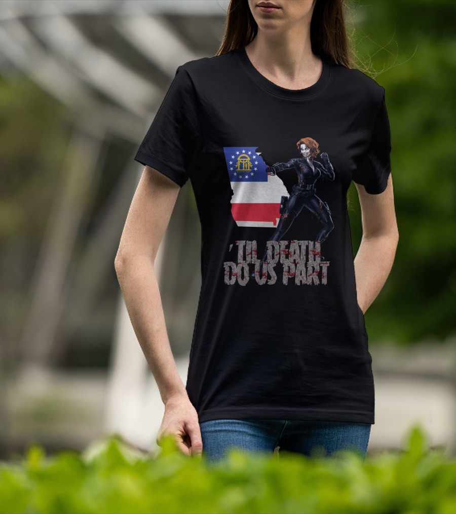 Georgia Flag Black Widow 'Til Death Do Us Part T-Shirt
