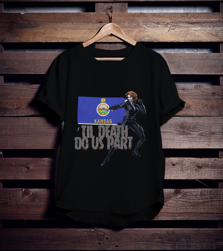 Kansas Black Widow 'Til Death Do Us Part T-Shirt