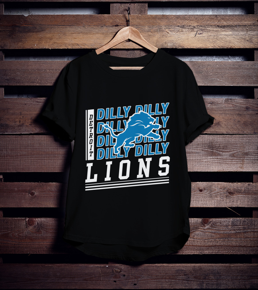 Detroit Lions Dilly Dilly Bud Light Fans Football Team Blue Lion T-Shirt