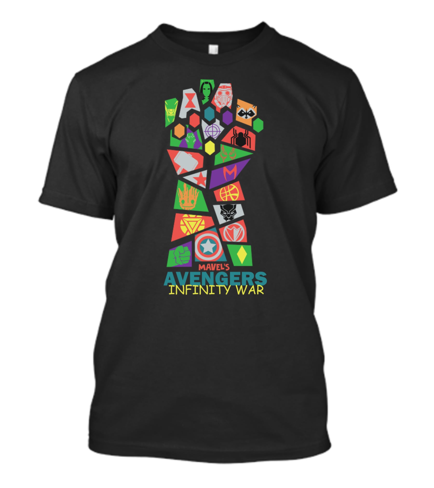 Marvel's Avengers Infinity War Gauntlet Icons Patchwork T-Shirt