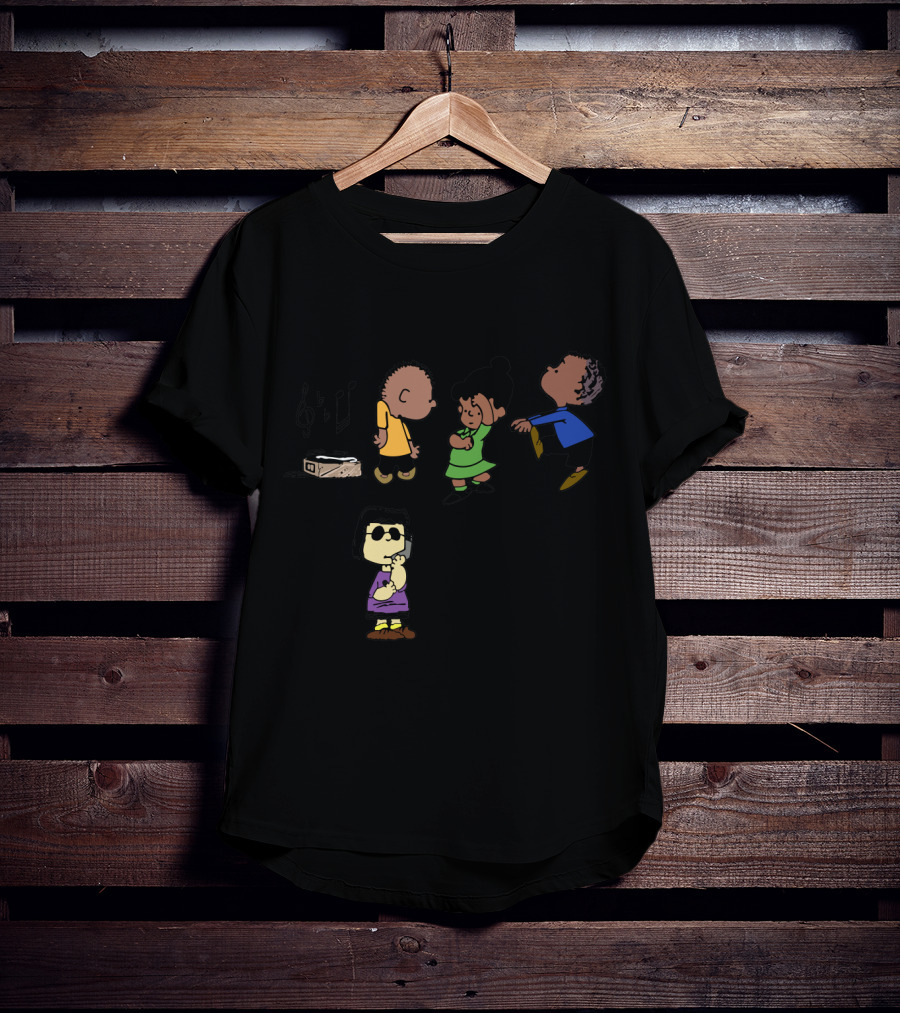 Bbq Snitch Dancing Peanuts Characters Music Notes T-Shirt