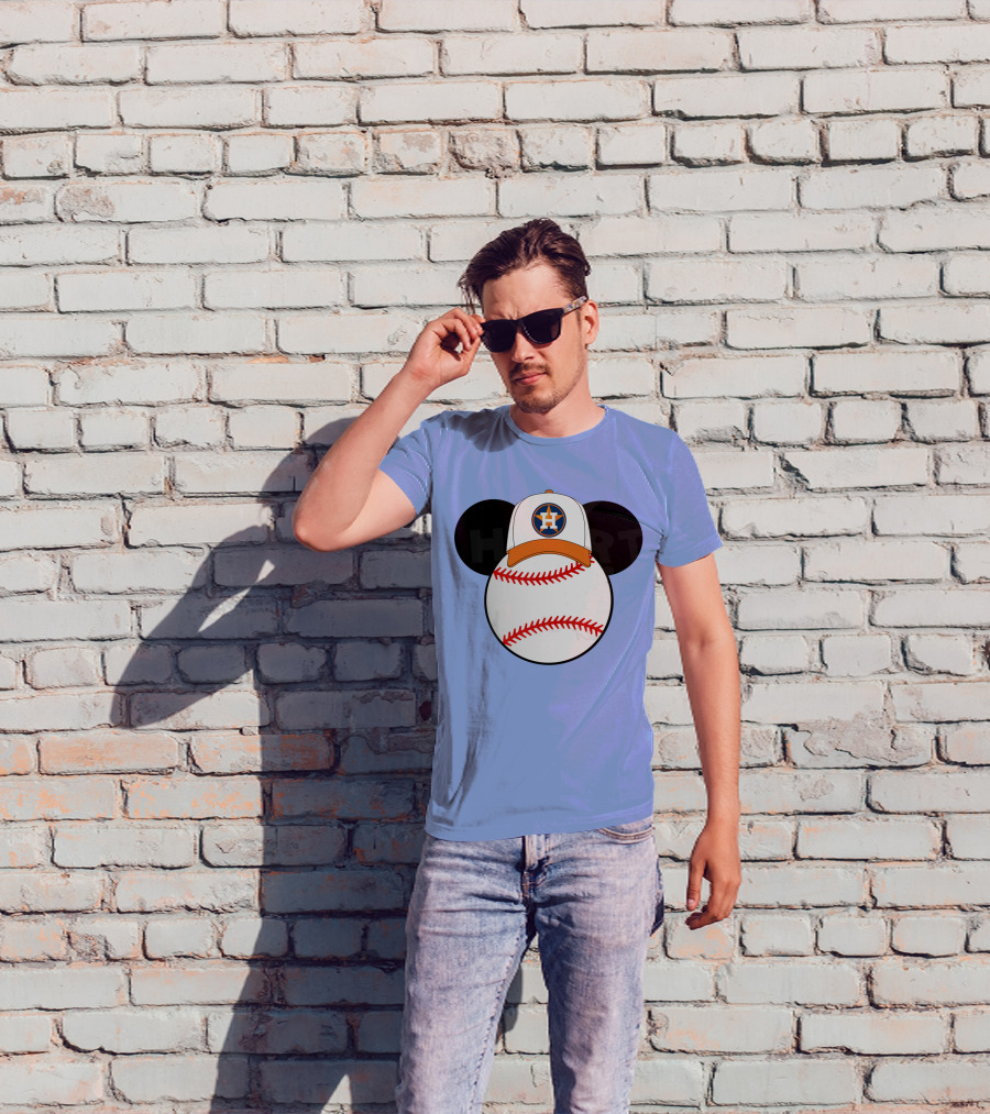 Houston Astros Mickey Mouse Baseball Cap T-Shirt