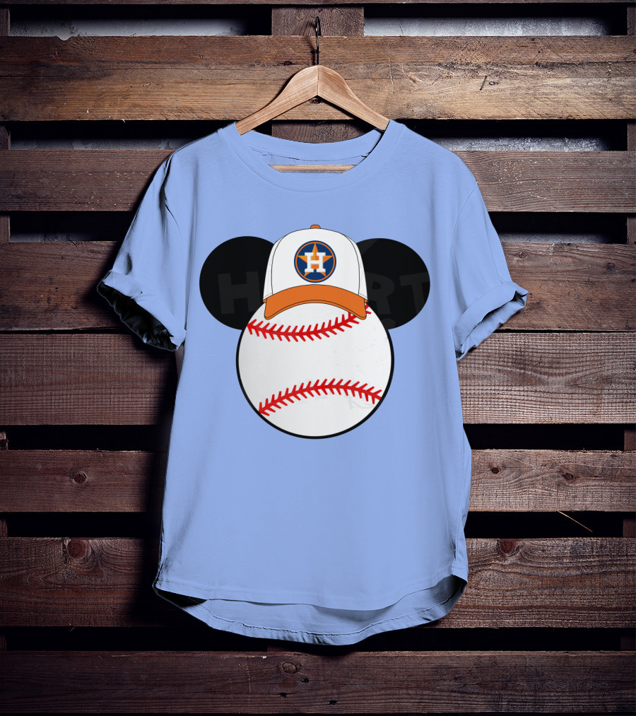 Houston Astros Mickey Mouse Baseball Cap T-Shirt
