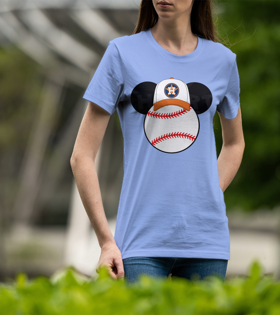 Houston Astros Mickey Mouse Baseball Cap T-Shirt