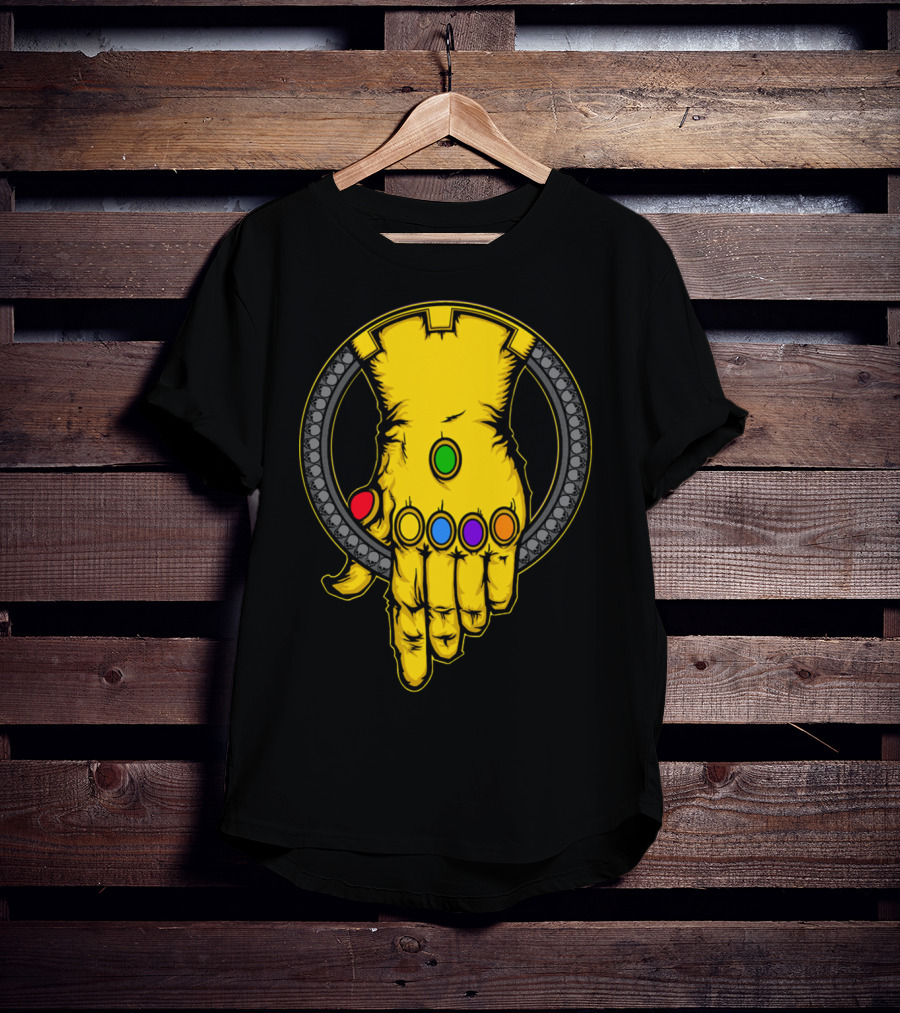 Thanos Infinity Gauntlet With Six Colorful Infinity Stones Iconic T-Shirt