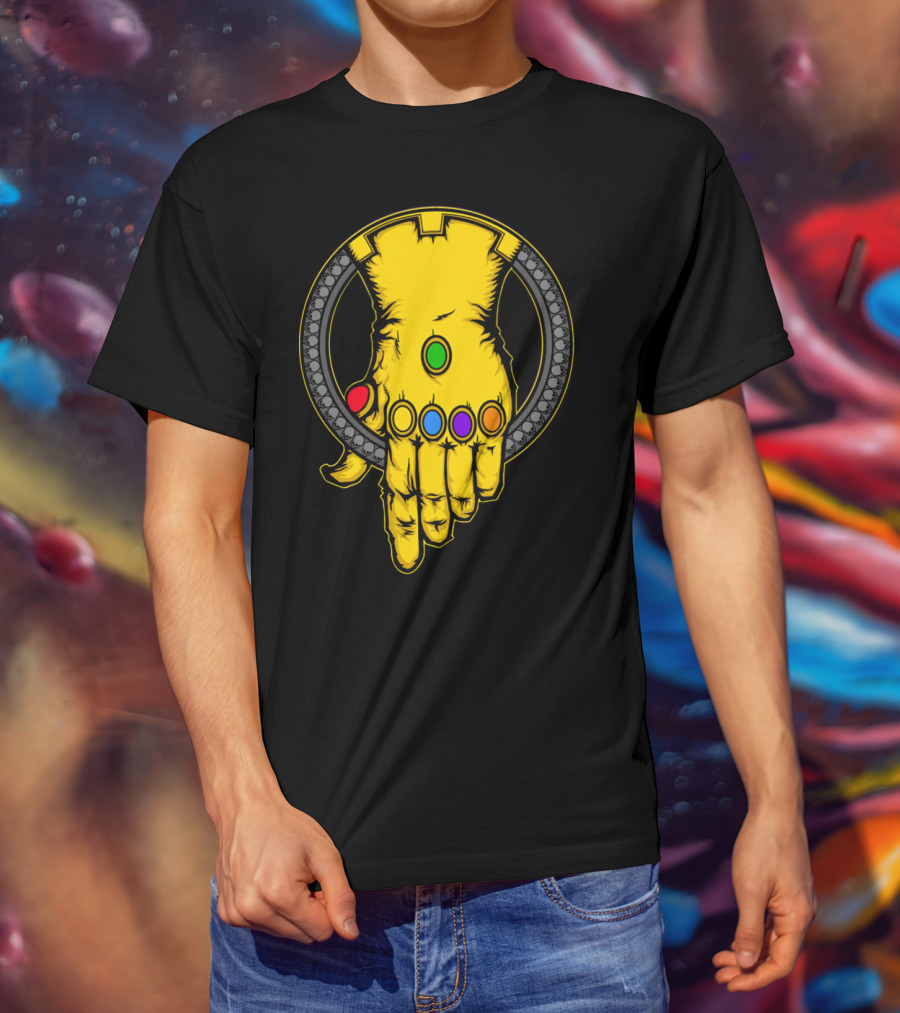 Thanos Infinity Gauntlet With Six Colorful Infinity Stones Iconic T-Shirt