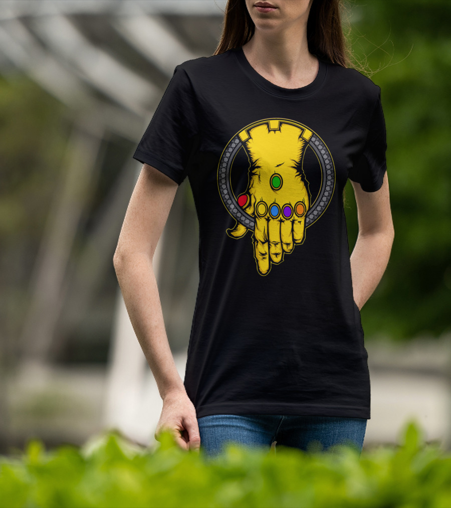 Thanos Infinity Gauntlet With Six Colorful Infinity Stones Iconic T-Shirt