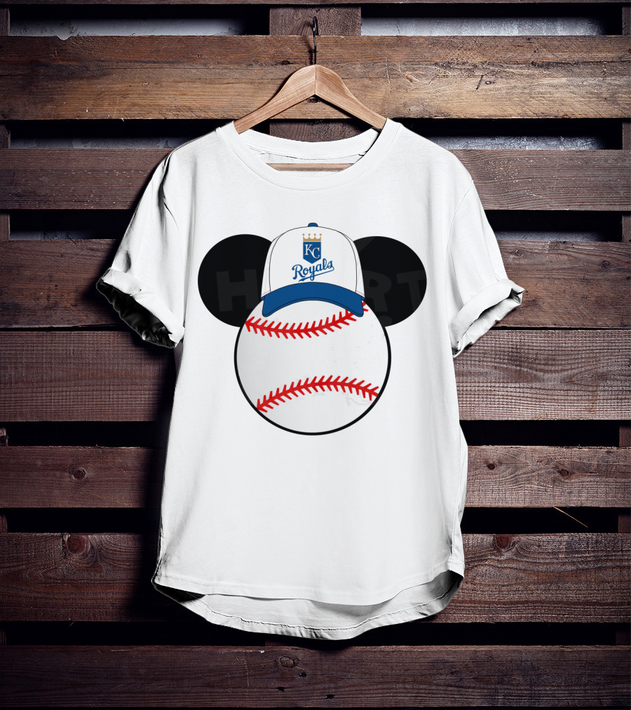 Kansas City Royals Baseball Cap Mickey Ears Heart T-Shirt