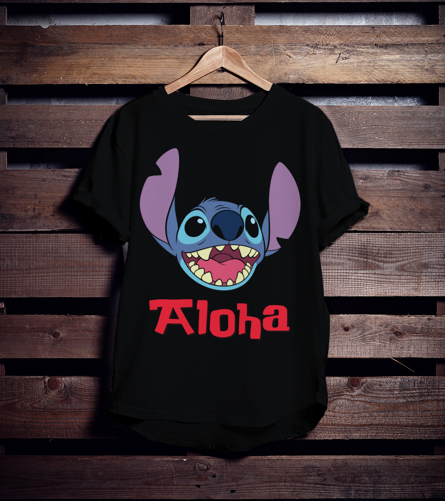 Lilo And Stitch Aloha Stitch Iconic Blue Character Smile T-Shirt