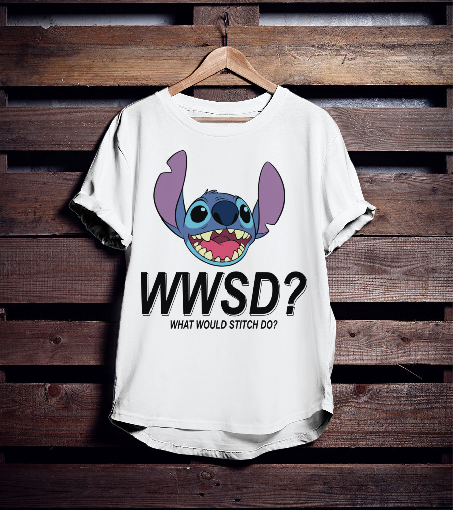 Lilo And Stitch WWSD What Would Stitch Do Cute Alien Character Face T-Shirt