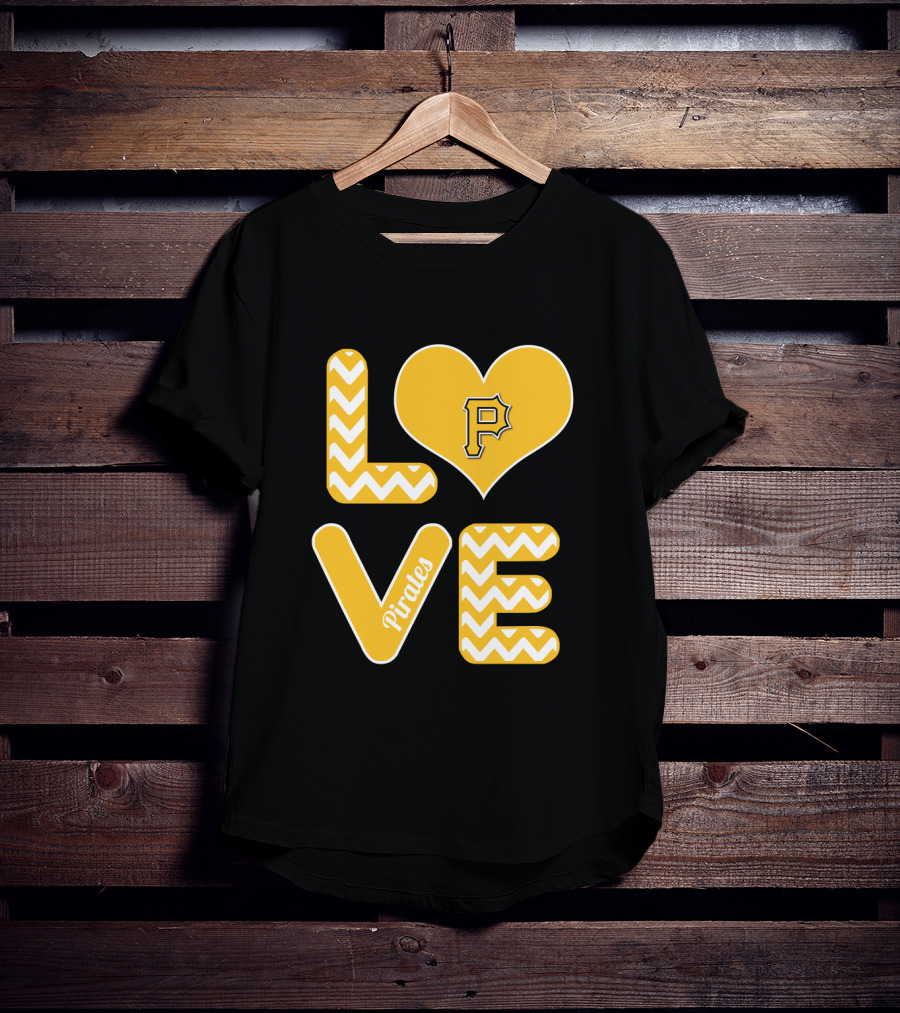 Love Pittsburgh Pirates Heart Design For Fans Baseball T-Shirt