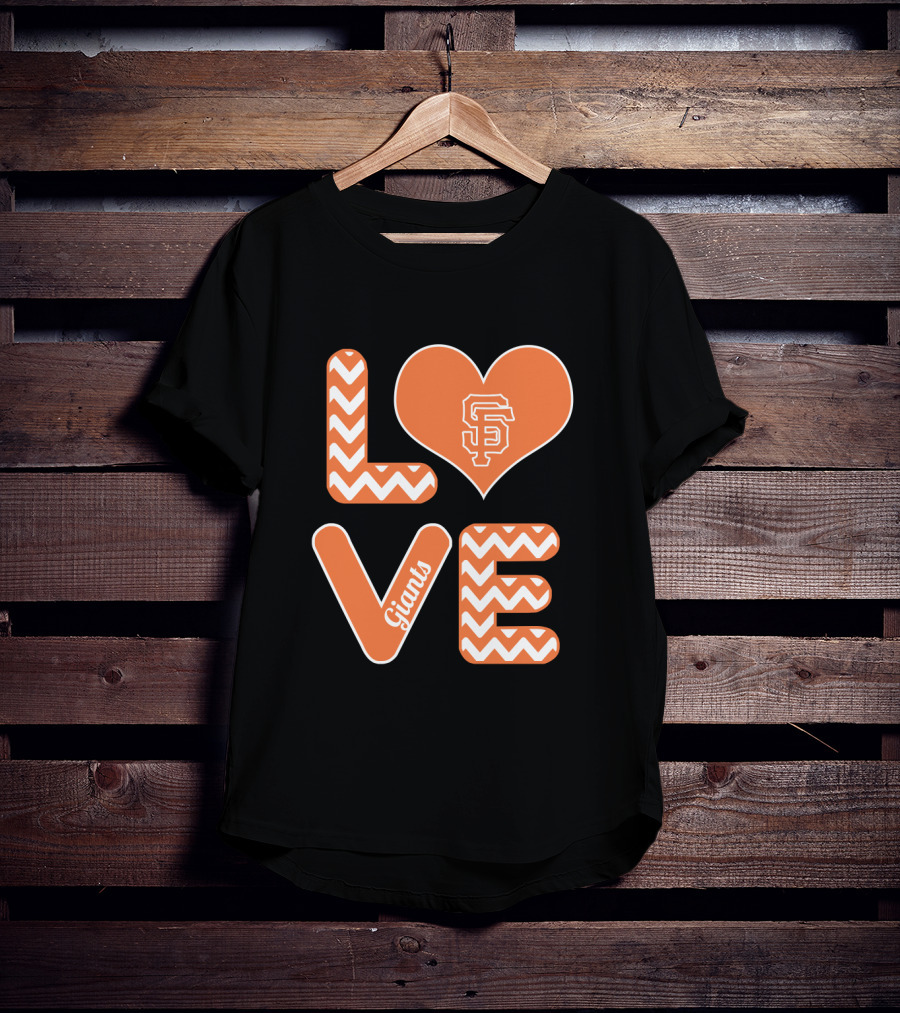 Love San Francisco Giants Heart Logo Fan Baseball T-Shirt
