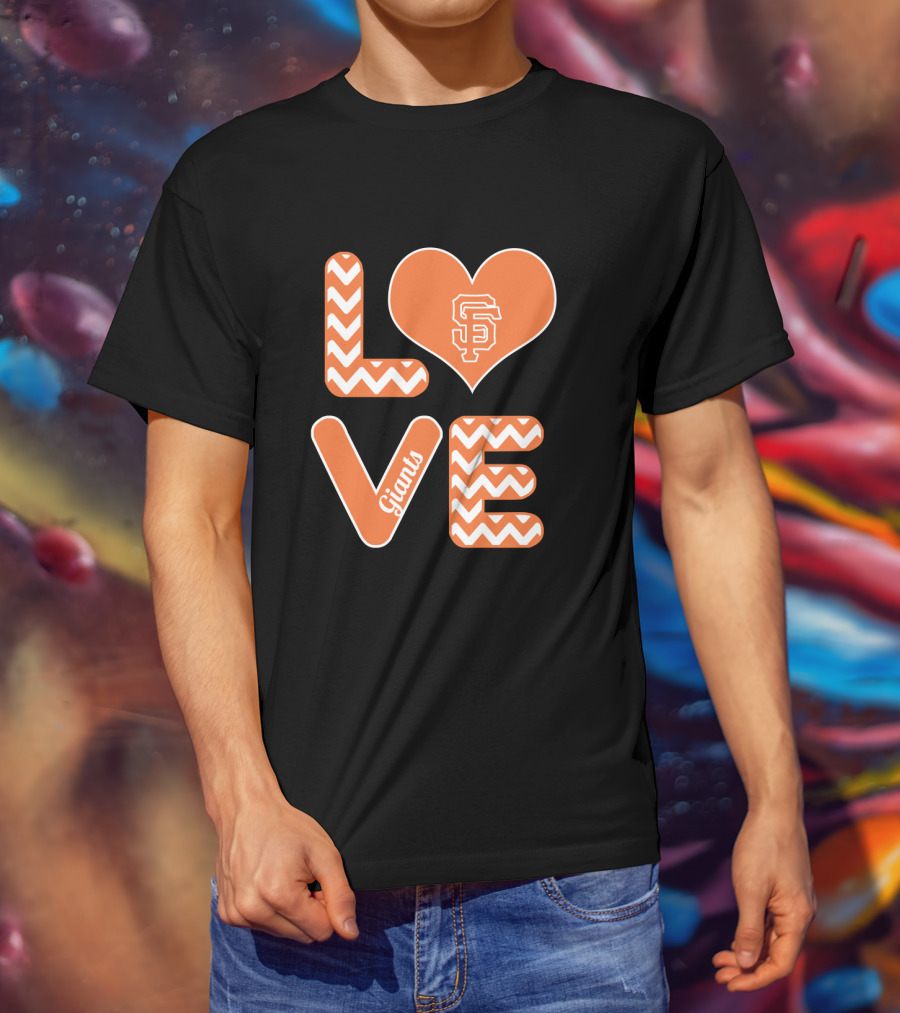 Love San Francisco Giants Heart Logo Fan Baseball T-Shirt