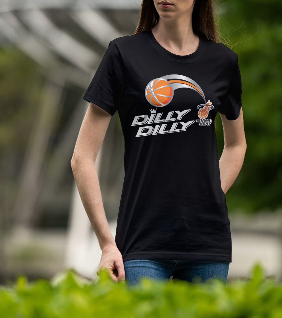 Miami Heat Dilly Dilly Basketball With Orange Ball And Crown T-Shirt