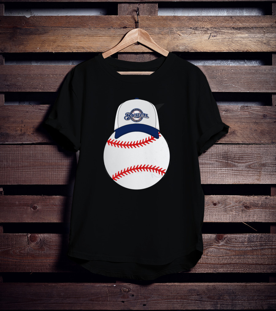 Milwaukee Brewers Mickey Mouse Ears Baseball Hat T-Shirt