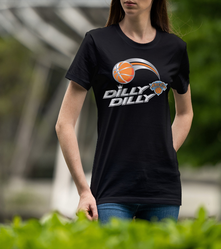 New York Knicks Dilly Dilly Basketball Logo And Orange Basketball T-Shirt