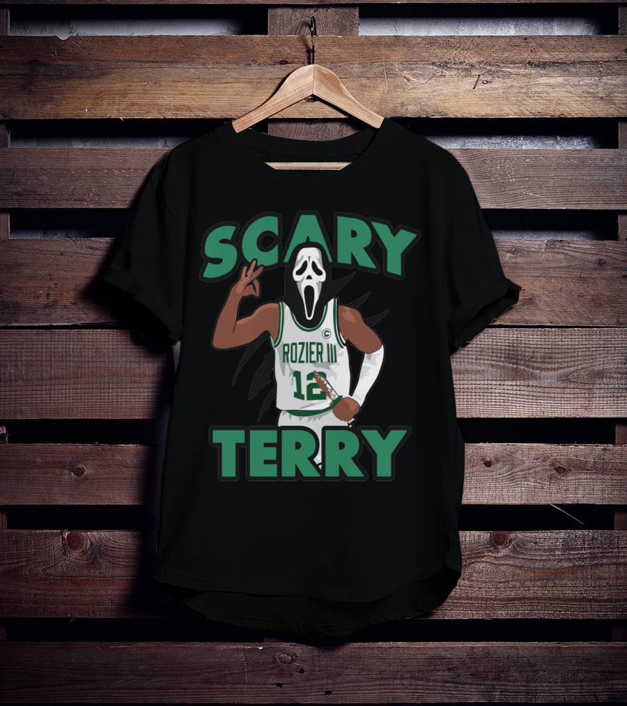 Scary Terry Rozier Iii 12 Basketball Ghostface Mask T-Shirt