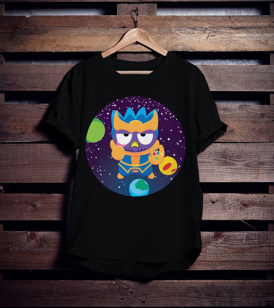 Thanos Owl Parody As The Mad Tiny Titan With Infinity Gauntlet In Space T-Shirt