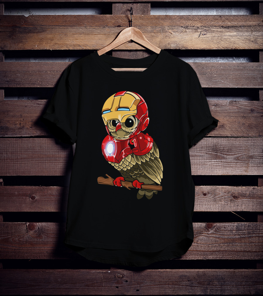 Owlvengers Iron Man Owl Infinity War Crossover T-Shirt