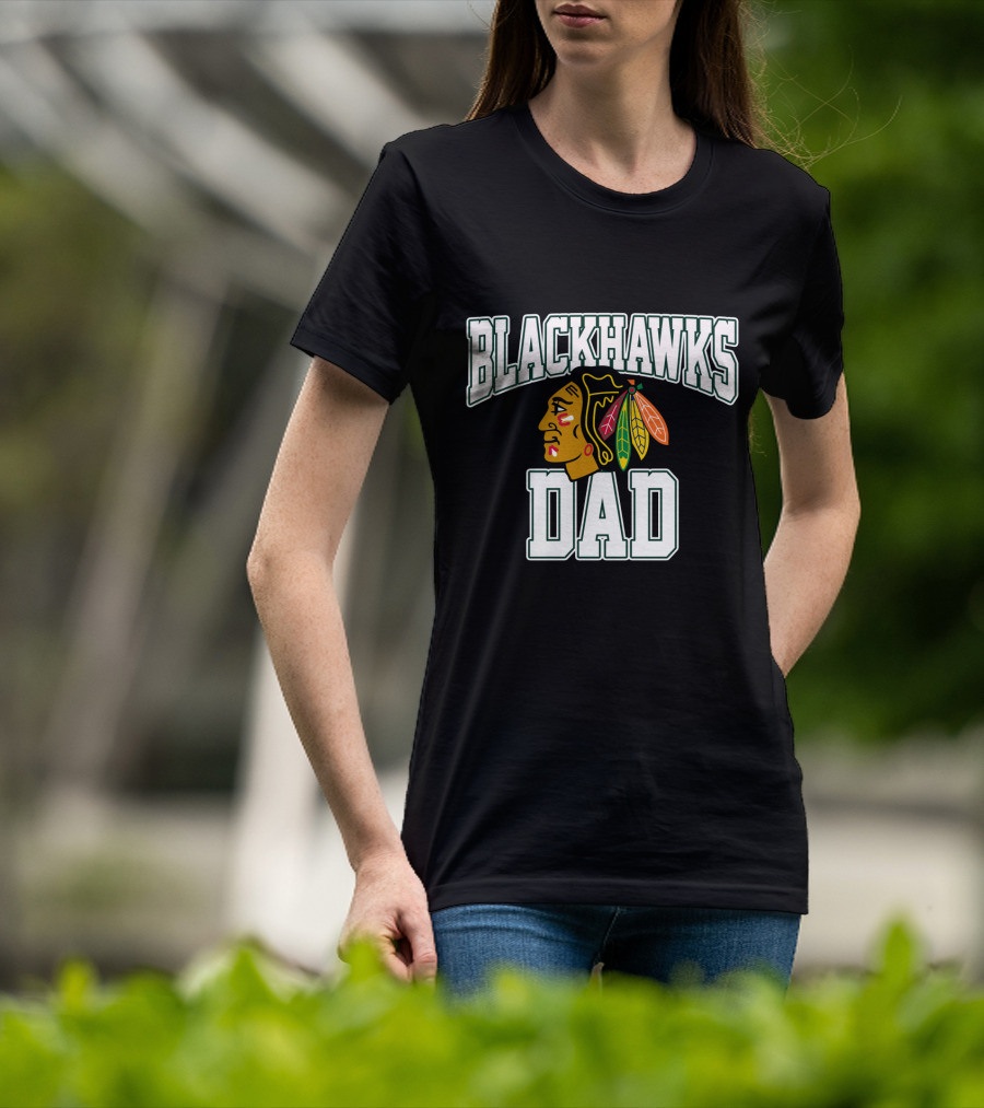 Blackhawks Dad Fan Apparel Featuring Iconic Team T-Shirt