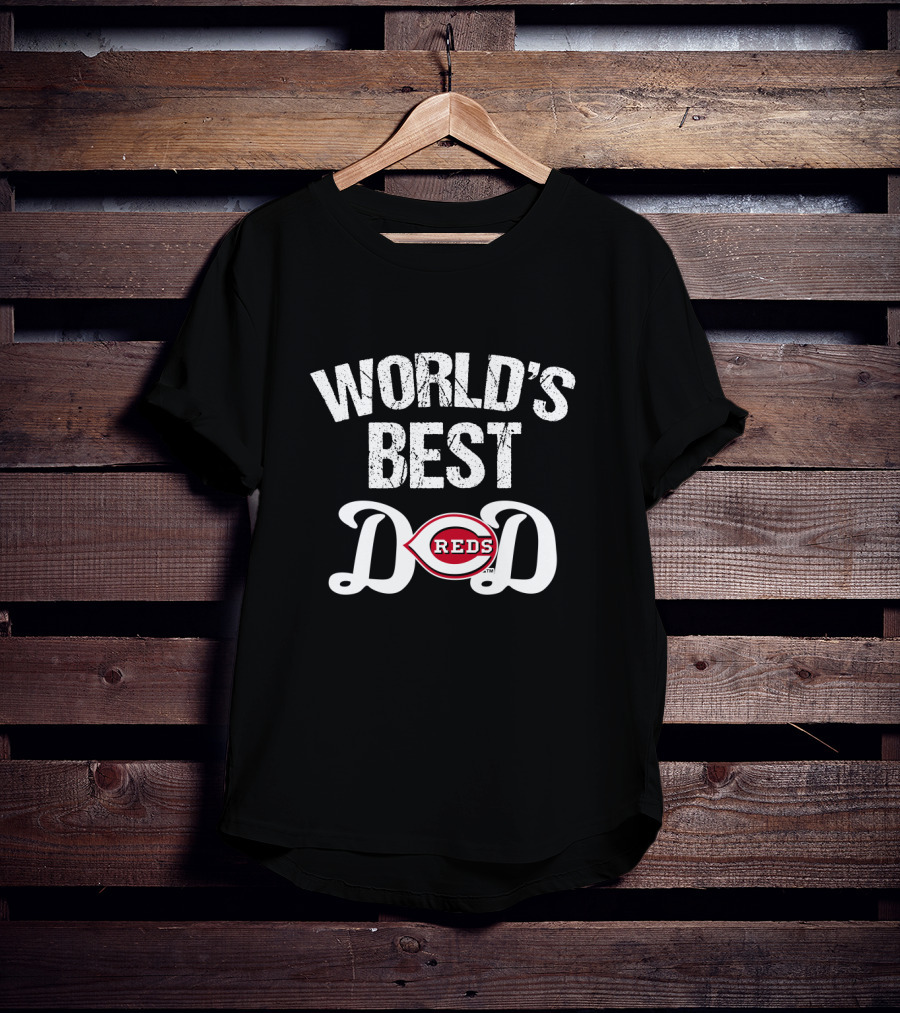 World's Best Reds Dad Cincinnati Baseball Fan T-Shirt