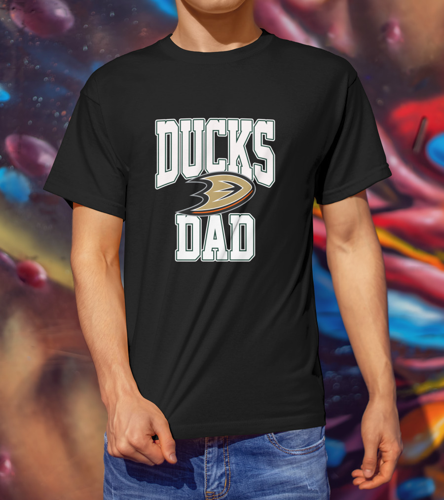 Anaheim Ducks Dad With Iconic Team T-Shirt