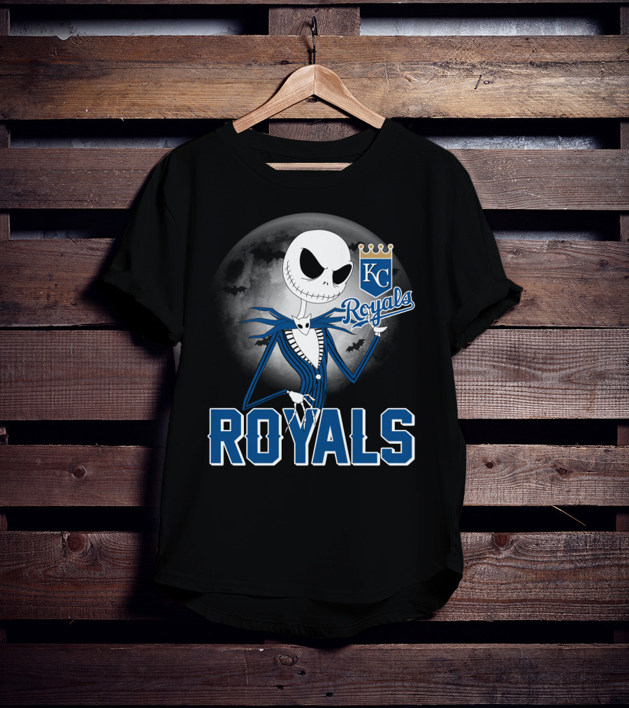 Jack Skellington Halloween Kansas City Royals Moon T-Shirt
