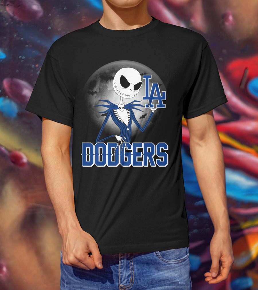 Jack Skellington Los Angeles Dodgers Halloween T-Shirt