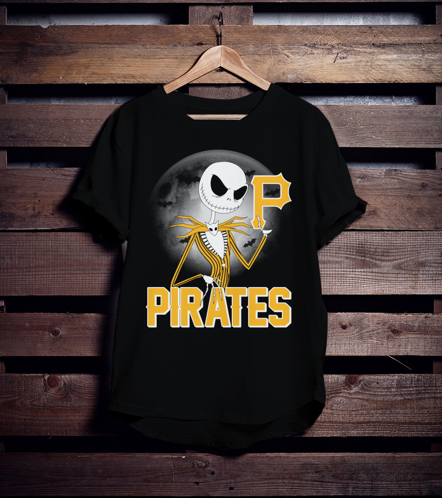 Jack Skellington Halloween Pittsburgh Pirates Spooky Night MLB Collaboration T-Shirt