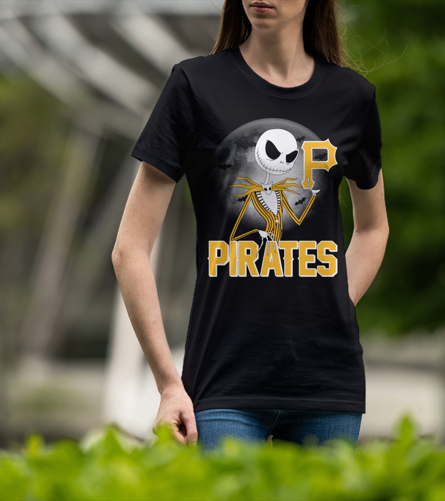 Jack Skellington Halloween Pittsburgh Pirates Spooky Night MLB Collaboration T-Shirt
