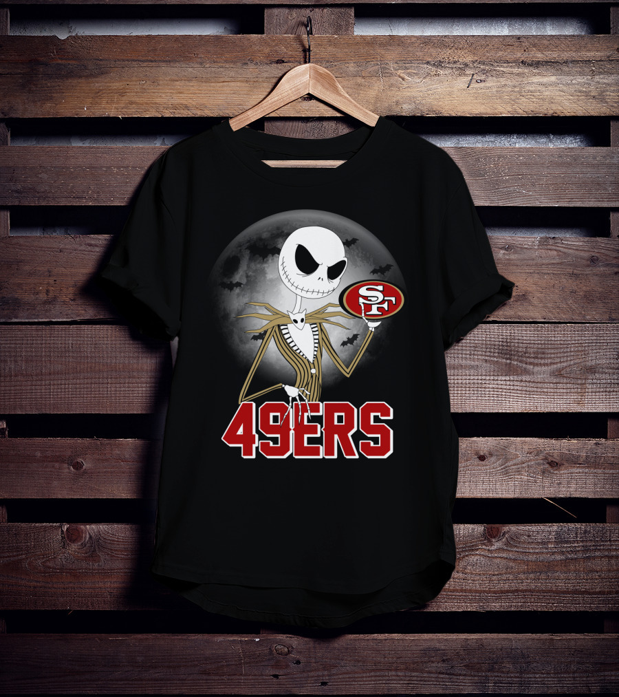 Halloween Jack Skellington San Francisco 49ers Moon Bats T-Shirt