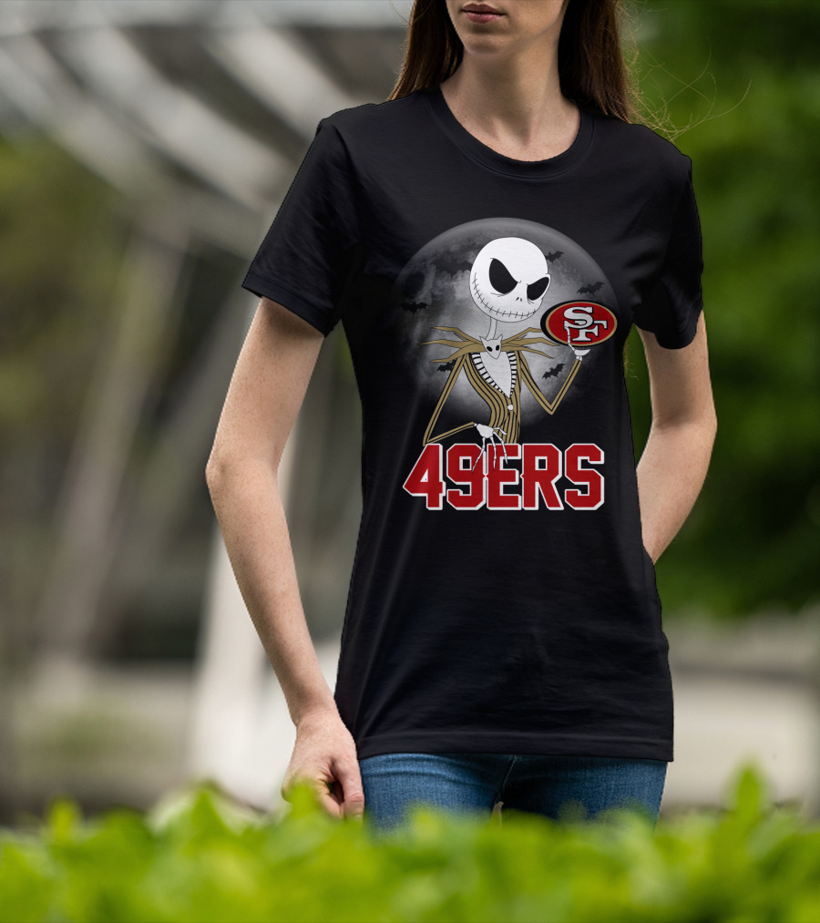 Halloween Jack Skellington San Francisco 49ers Moon Bats T-Shirt