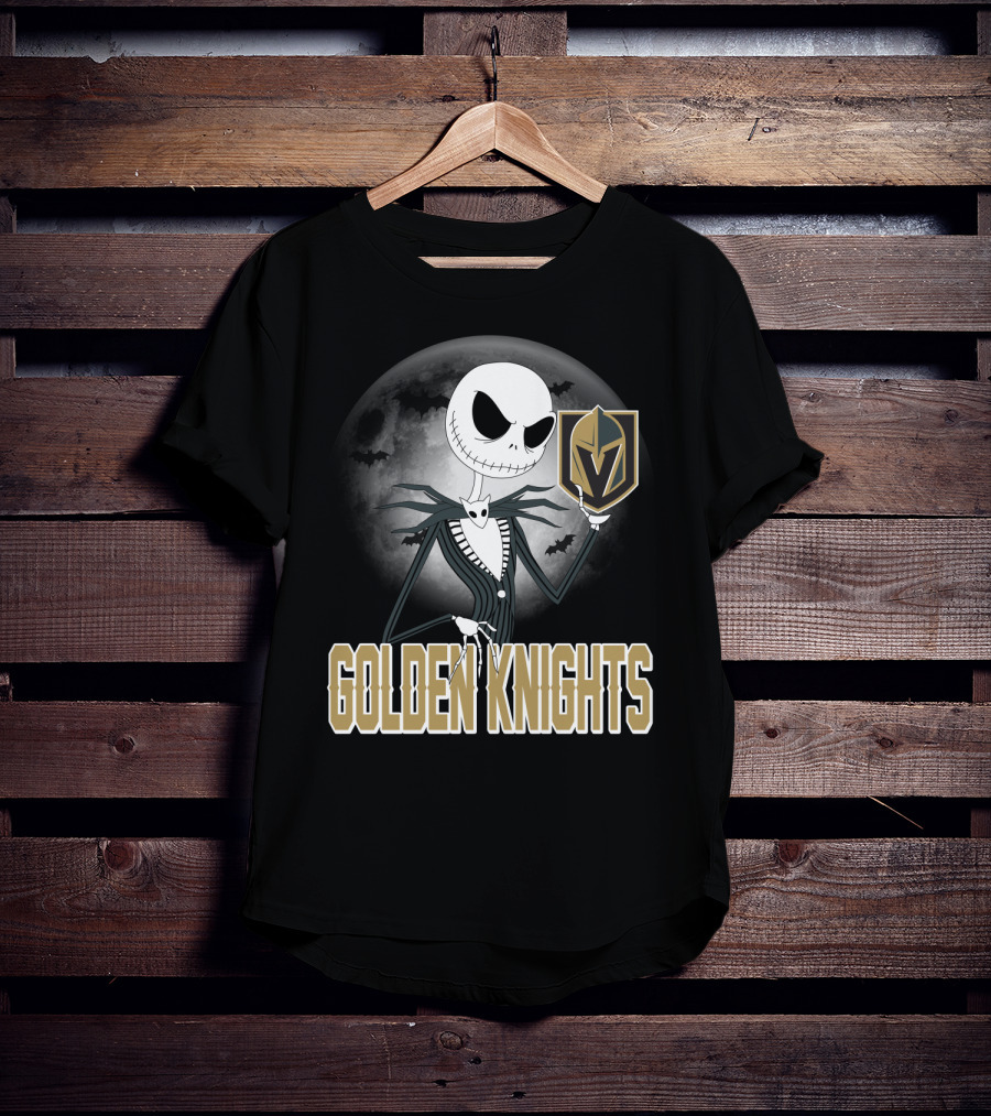 Golden Knights Jack Skeleton Halloween Moon Vegas T-Shirt