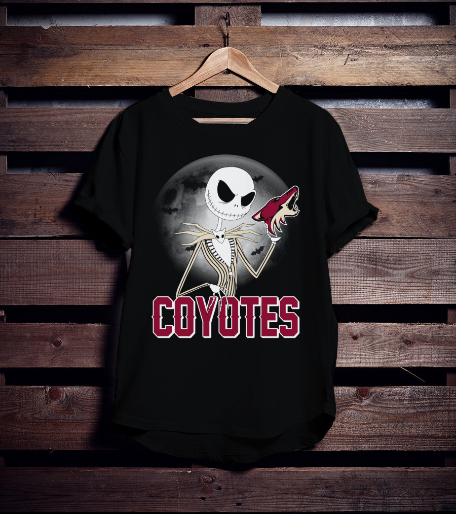 Jack Skellington Coyotes Halloween Moon Arizona T-Shirt