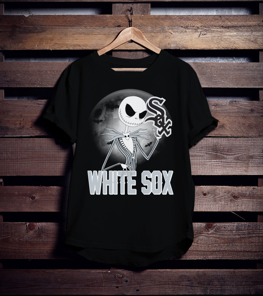 Jack Skellington Halloween Chicago White Sox Moon Bats T-Shirt