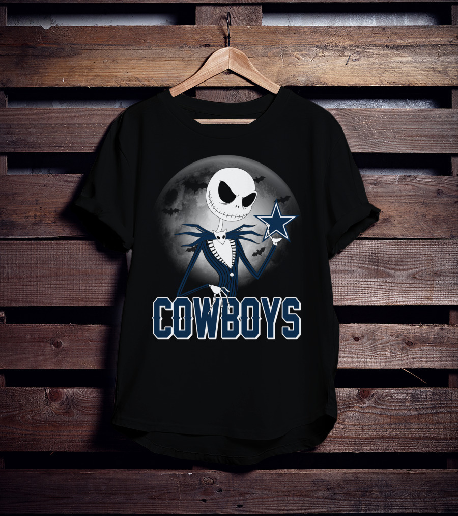 Jack Skellington Cowboys Halloween Moon Dallas Star T-Shirt