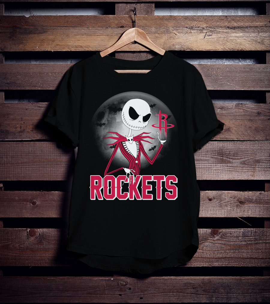 Jack Skellington Houston Rockets Halloween Theme T-Shirt