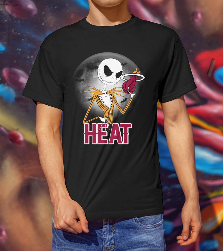 Jack Skellington Miami Heat Halloween Fans T-Shirt