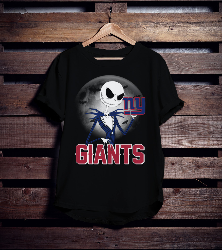 Jack Skellington New York Giants Halloween Moon T-Shirt