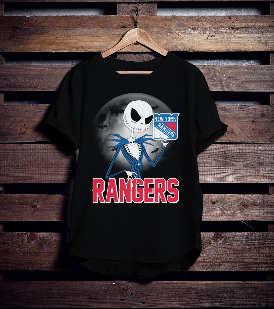 Jack Skellington New York Rangers Halloween Moon T-Shirt