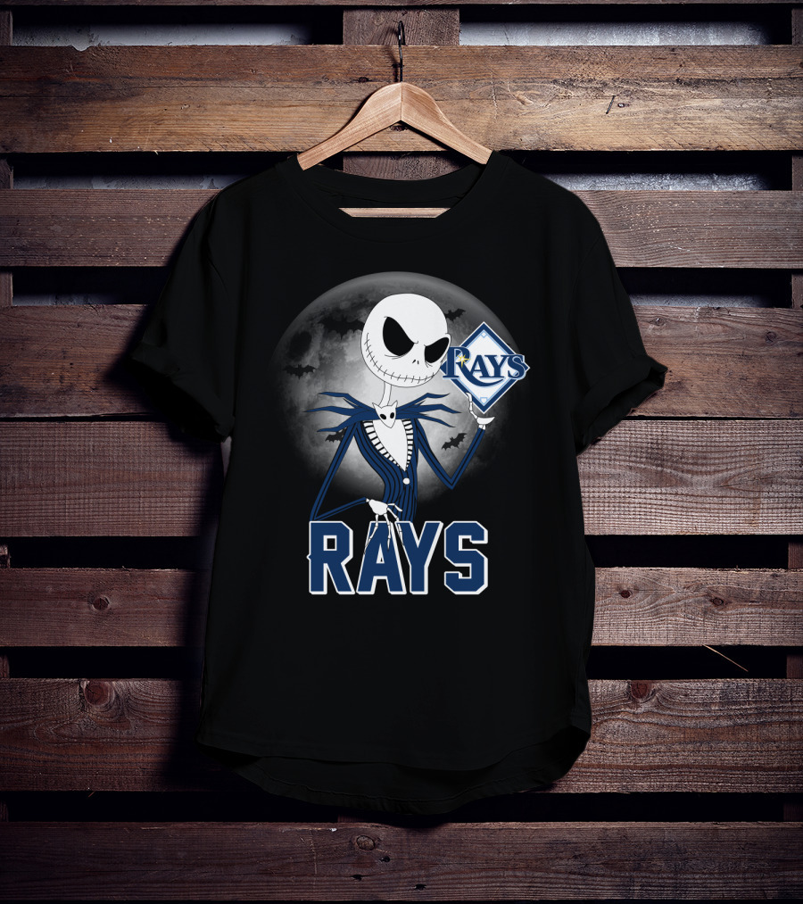 Jack Skellington Tampa Bay Rays Halloween Moon T-Shirt