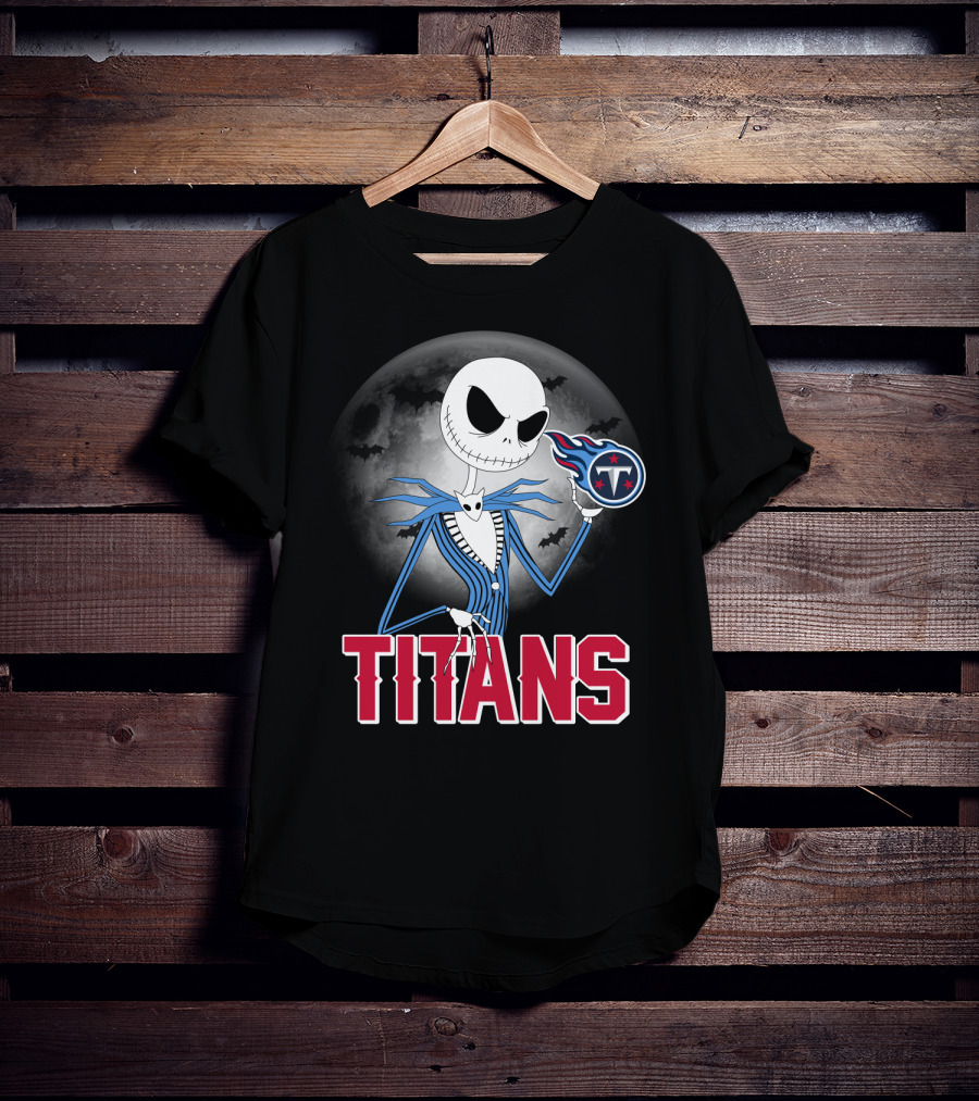 Jack Skellington Titans Halloween Night Tennessee Theme T-Shirt