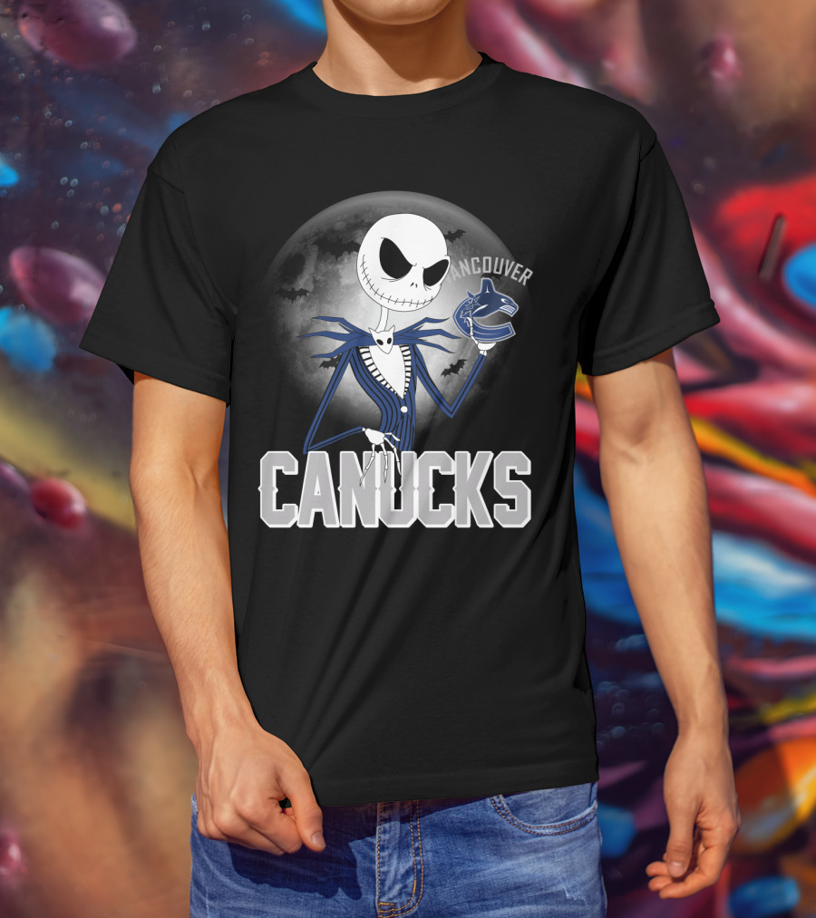 Jack Skellington Canucks Halloween Vancouver NHL T-Shirt