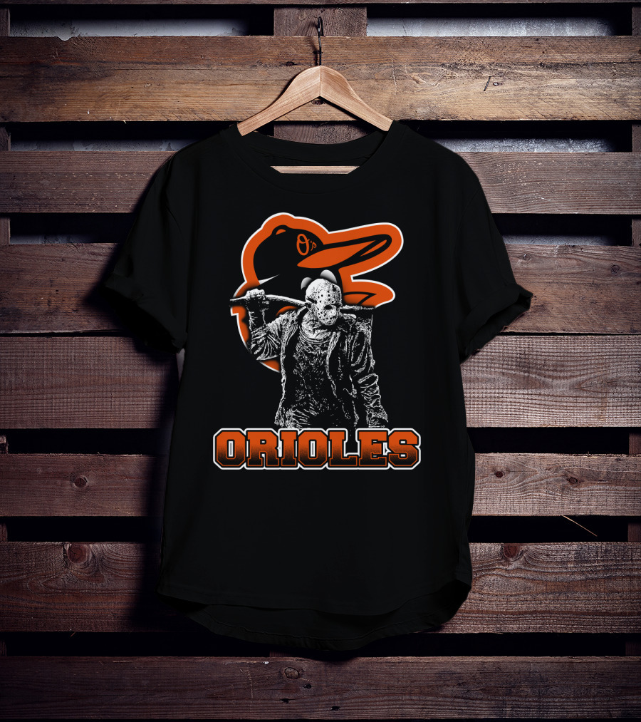 Baltimore Orioles Jason Voorhees Crossover With Iconic Orioles Bird T-Shirt