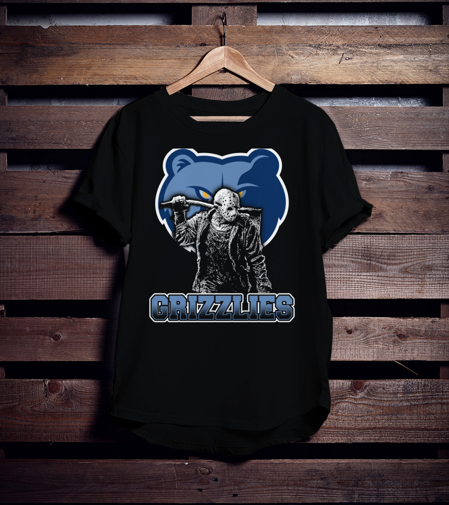 Jason Voorhees And Memphis Grizzlies Logo Crossover T-Shirt