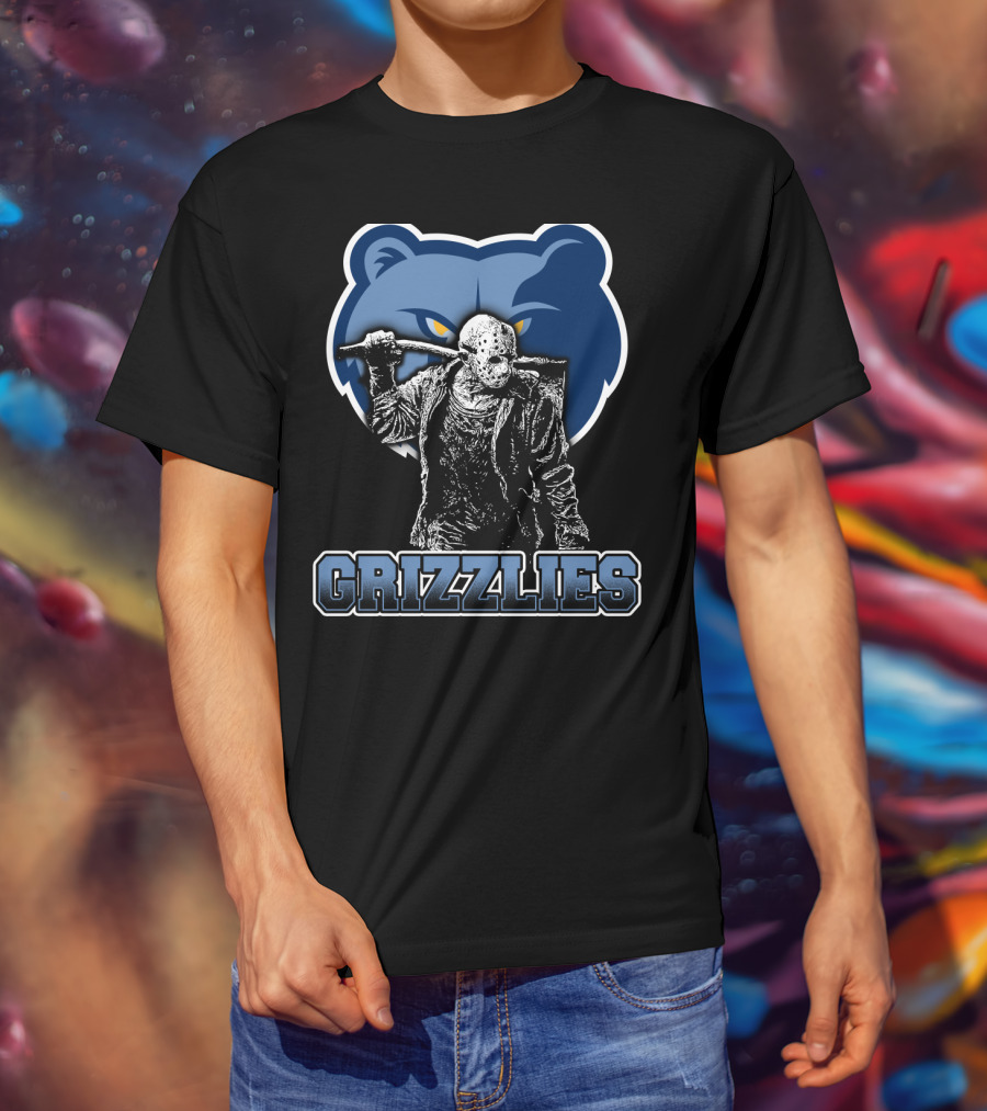 Jason Voorhees And Memphis Grizzlies Logo Crossover T-Shirt