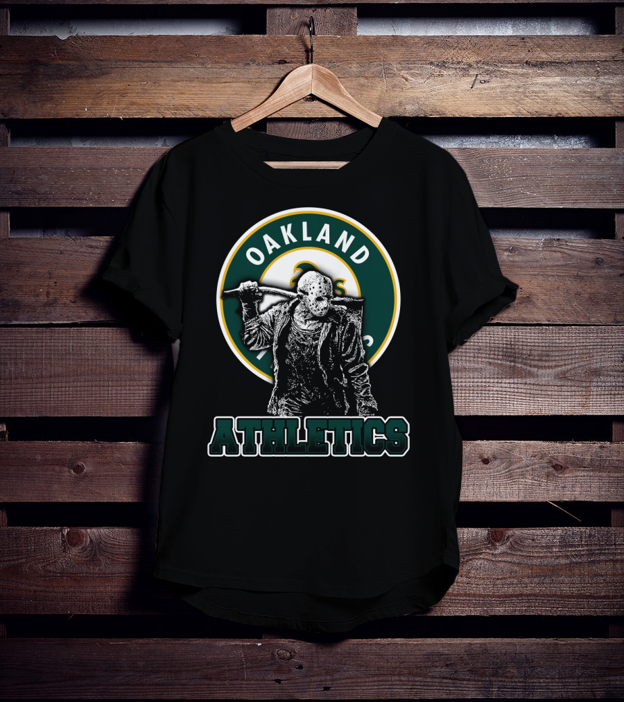Oakland Athletics And Jason Voorhees Crossover Logo Fan T-Shirt