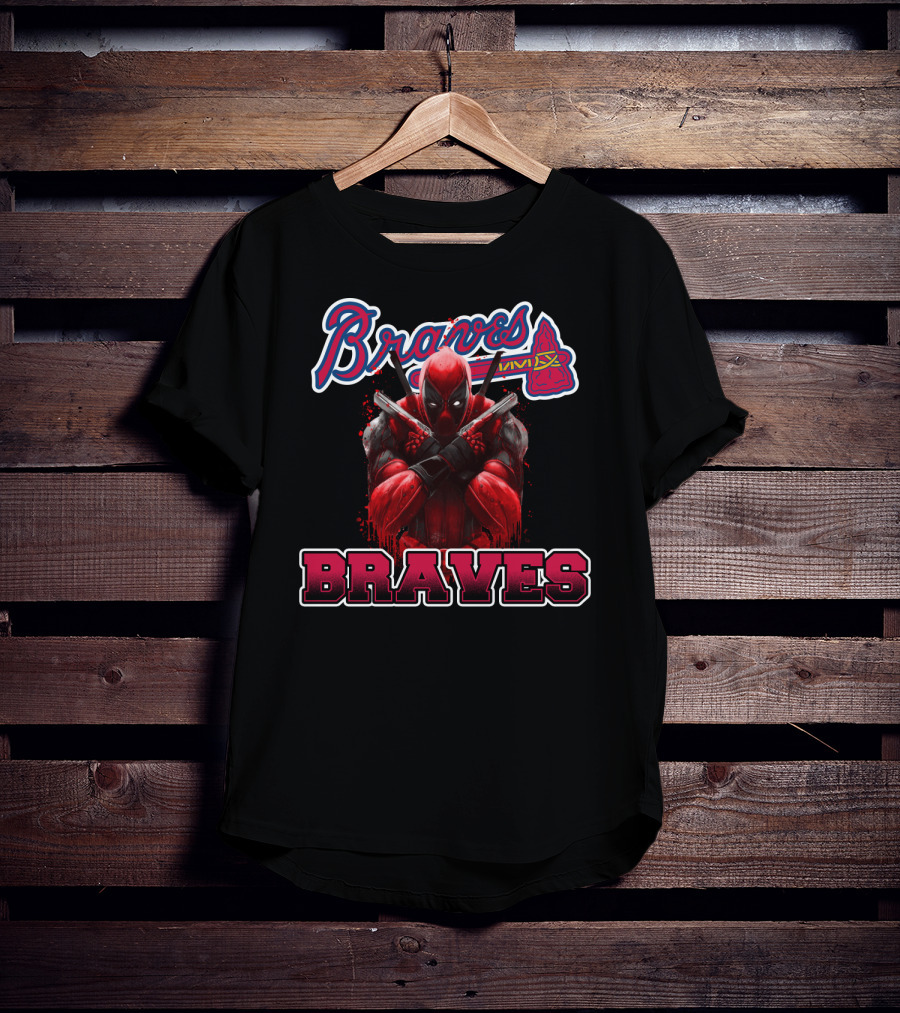 Braves Deadpool Crossover Fan Merchandise T-Shirt